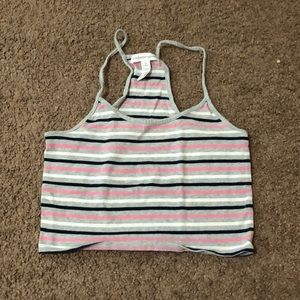 Striped cropped tank